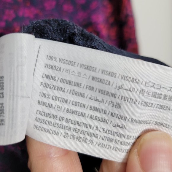 Hollister Geometric Patterned A-Line Mini Dress Long Sleeve Black Pink Boho XS - Picture 7 of 12